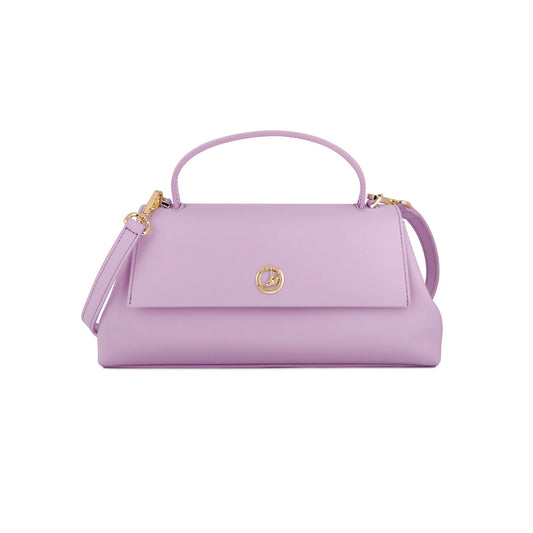 Italian Premium Leather Trapeze Bag  Lavender Purple