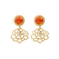 Majestic Tang Peony Earrings  Gold Vermeil /Orange Carnelian