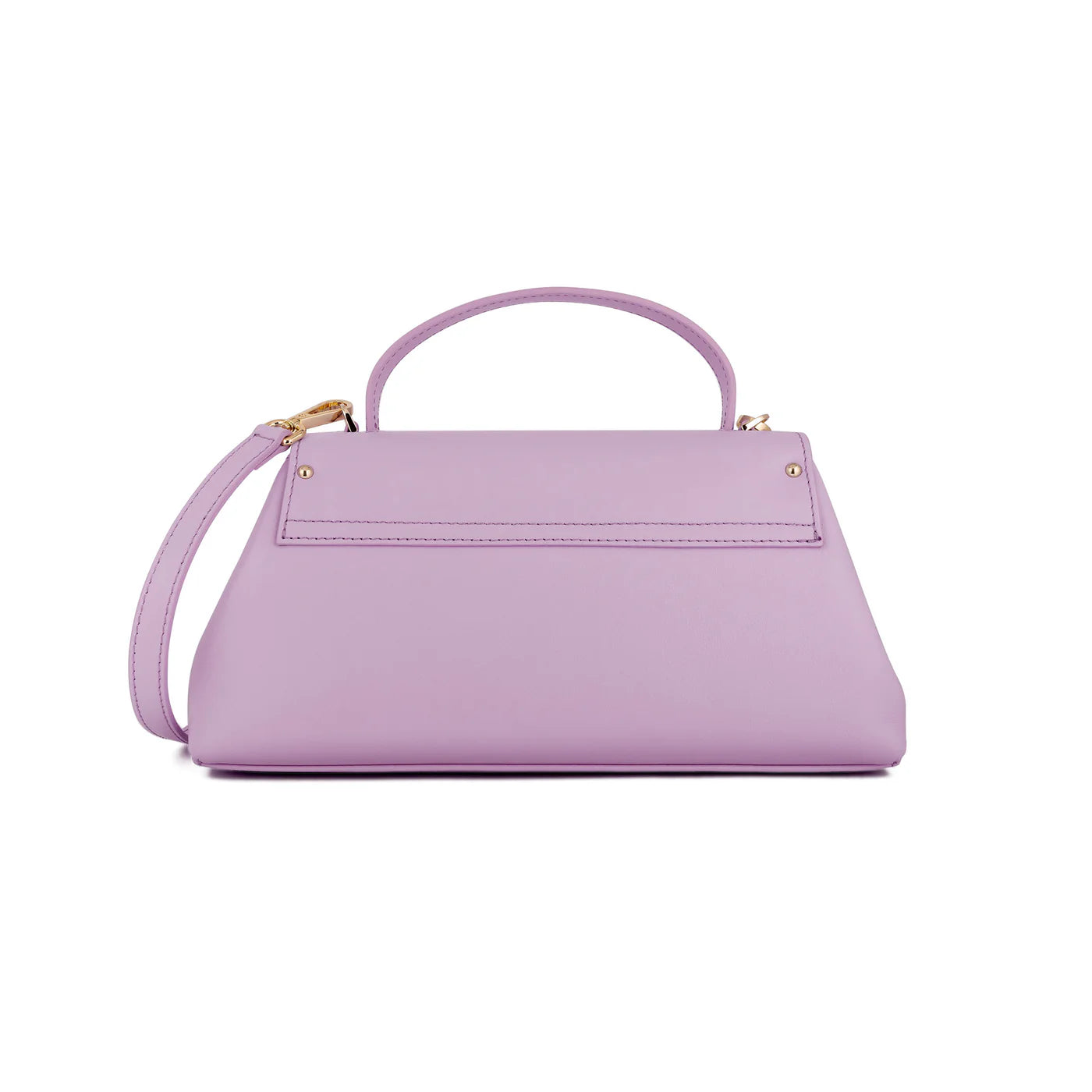 Italian Premium Leather Trapeze Bag  Lavender Purple