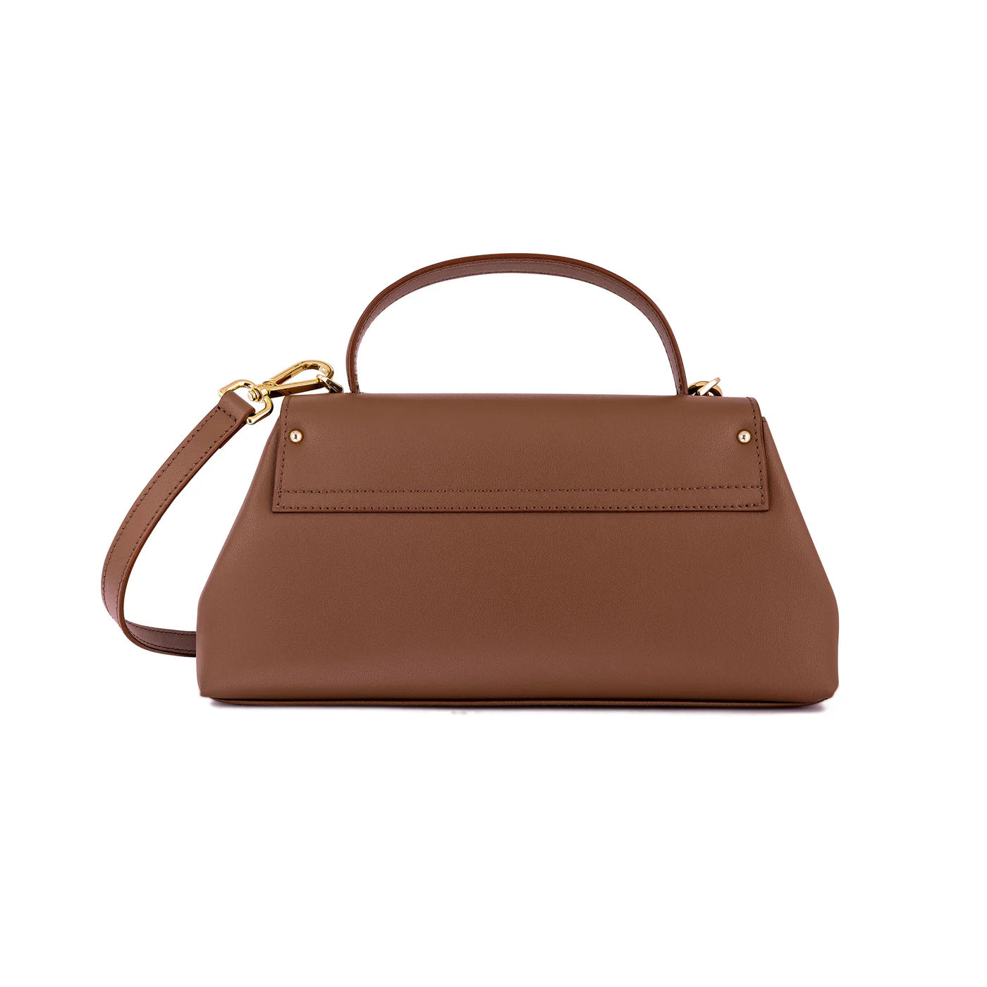 Italian Premium Leather Trapeze Bag  Brown