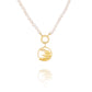 Pearl Charm Clasp Necklace - Gold