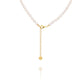 Pearl Charm Clasp Necklace  Gold plus Charm