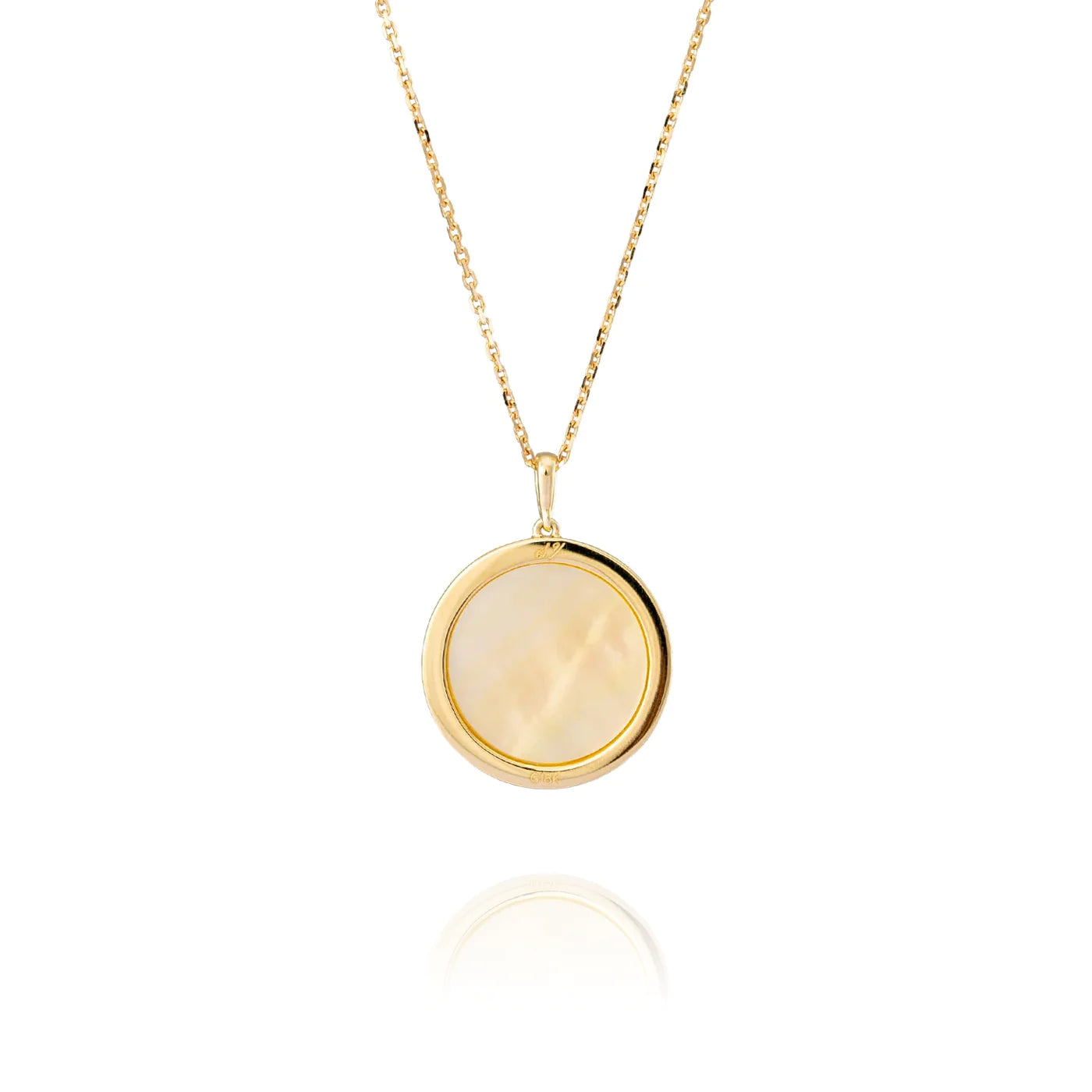 Divine Grace  Pendant- 18kt Yellow Gold with Gold Mother of Pearl