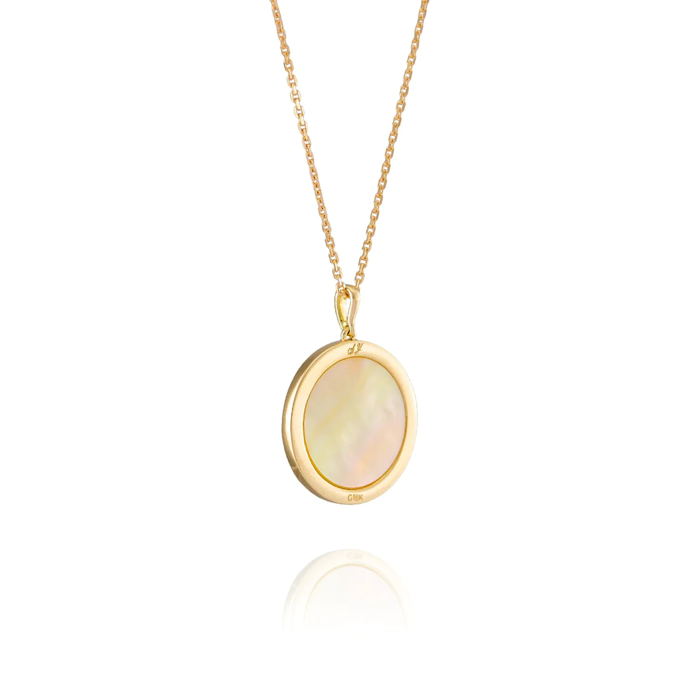 Divine Grace  Pendant- 18kt Yellow Gold with Gold Mother of Pearl