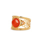 Golden Tang Peony Ring - Orange