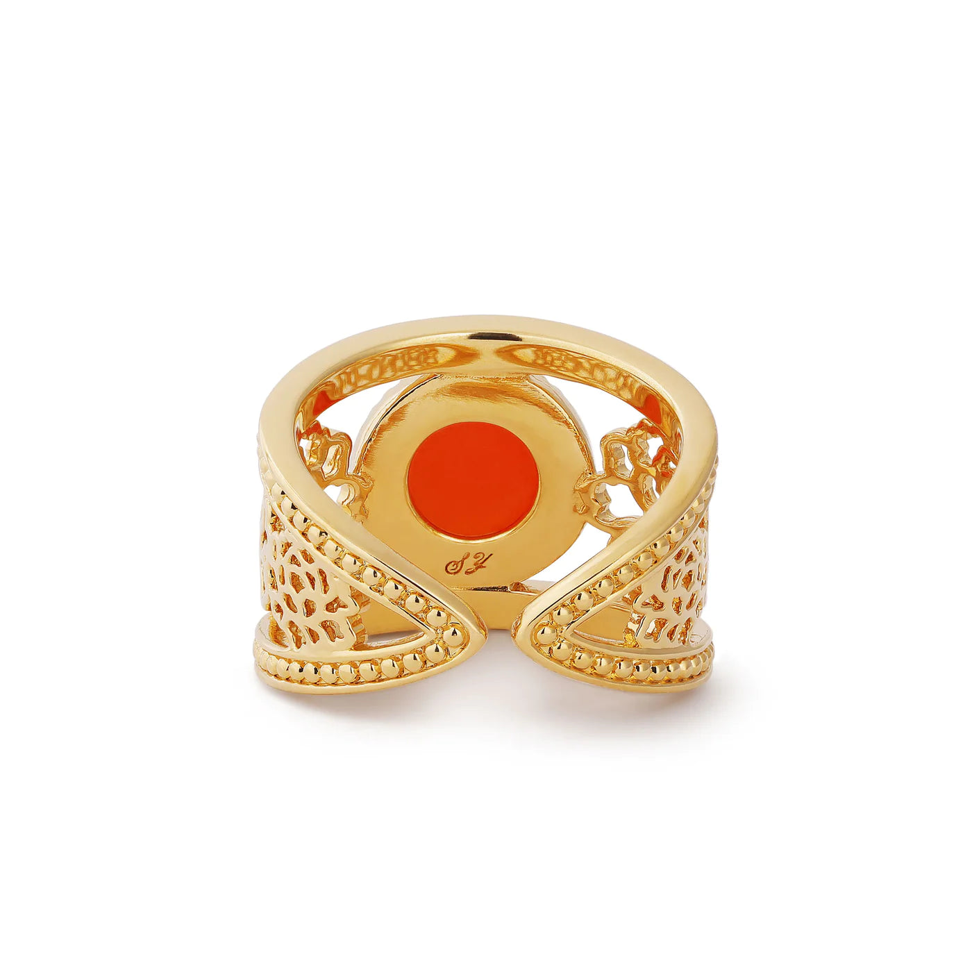 Golden Tang Peony Ring - Orange