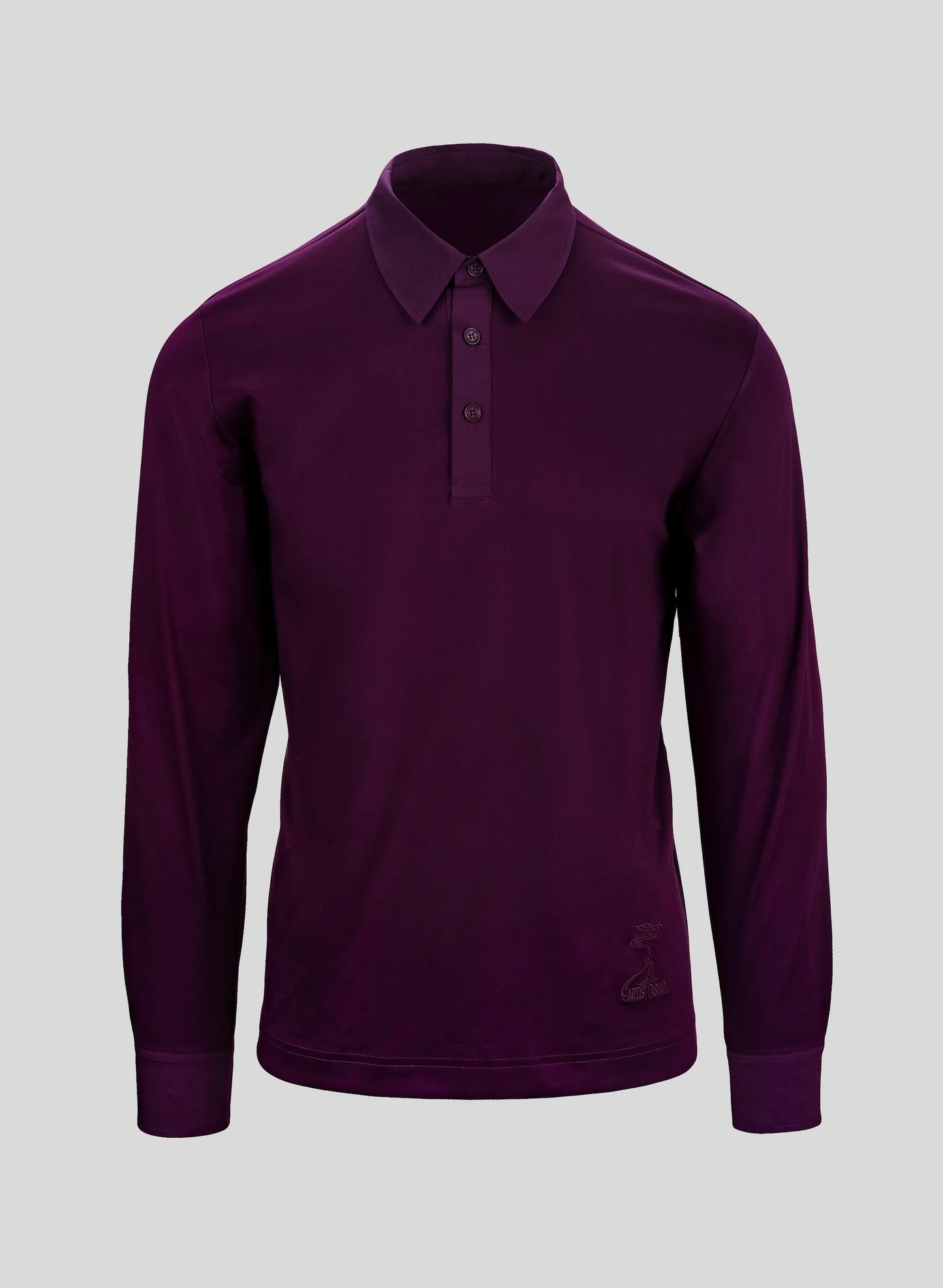 Men's Woven Trim Mercerized-Cotton Polo - Burgundy