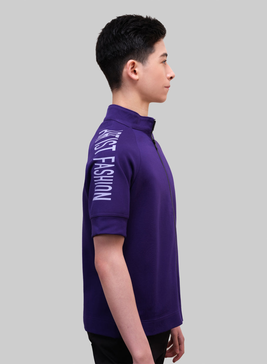 Men's Artist Fashion Short-Sleeve Zip-Up - Royal Purple