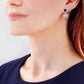 Majestic Tang Peony Earrings -Silver with Lapis