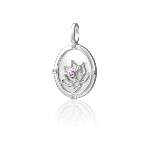 Noble Lotus Charm - Silver