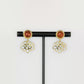 Majestic Tang Peony Earrings  Gold Vermeil /Orange Carnelian