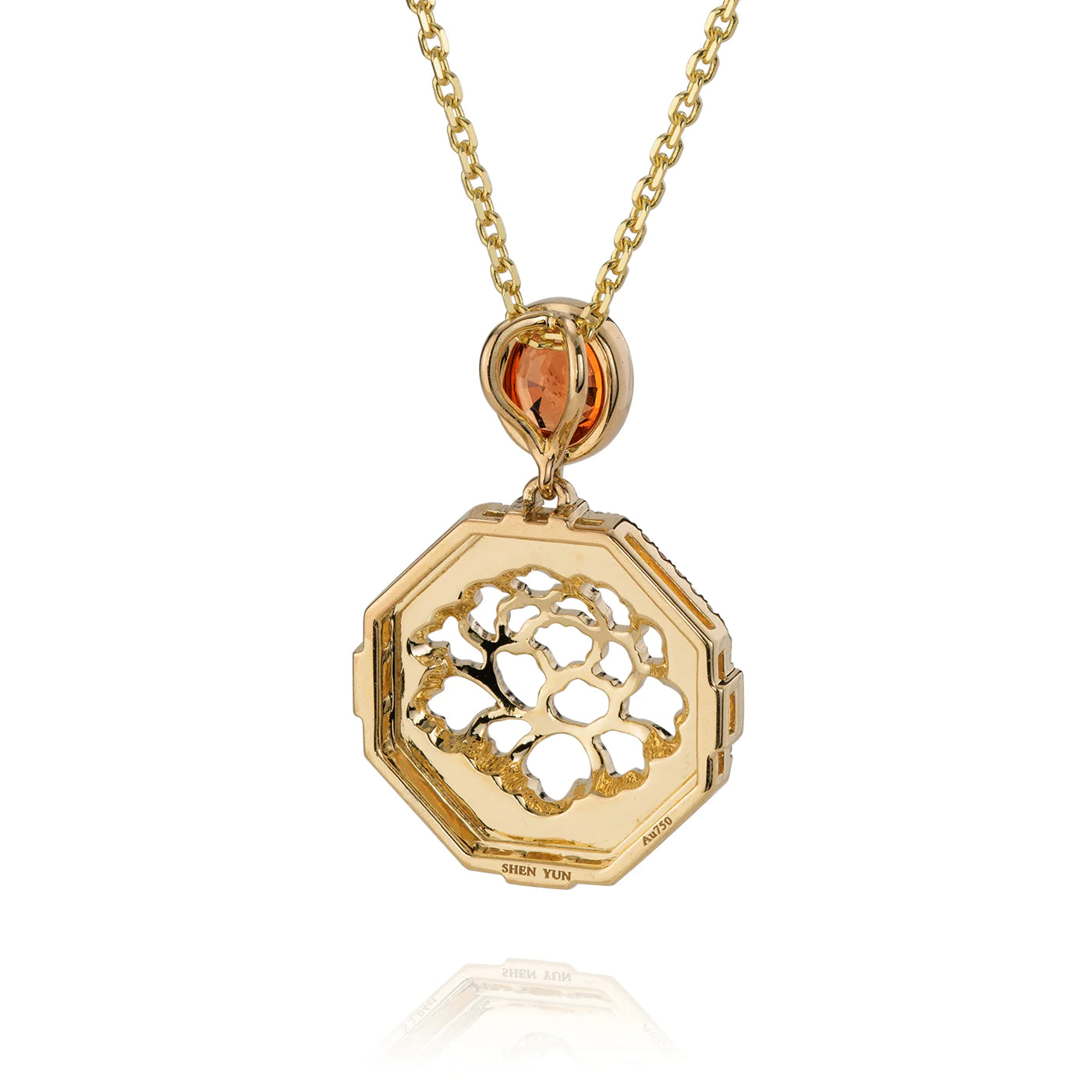 The Tang Elegance Necklace 18kt Yellow Gold with Spessartite Garnet