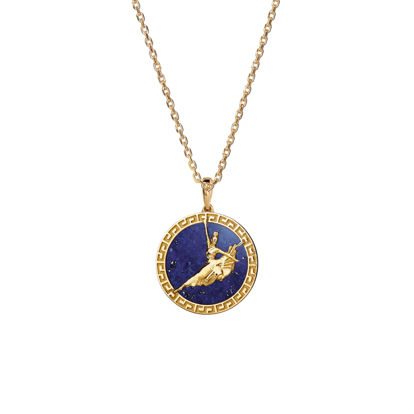 Divine Grace  Pendant - 18kt Yellow Gold with Lapis