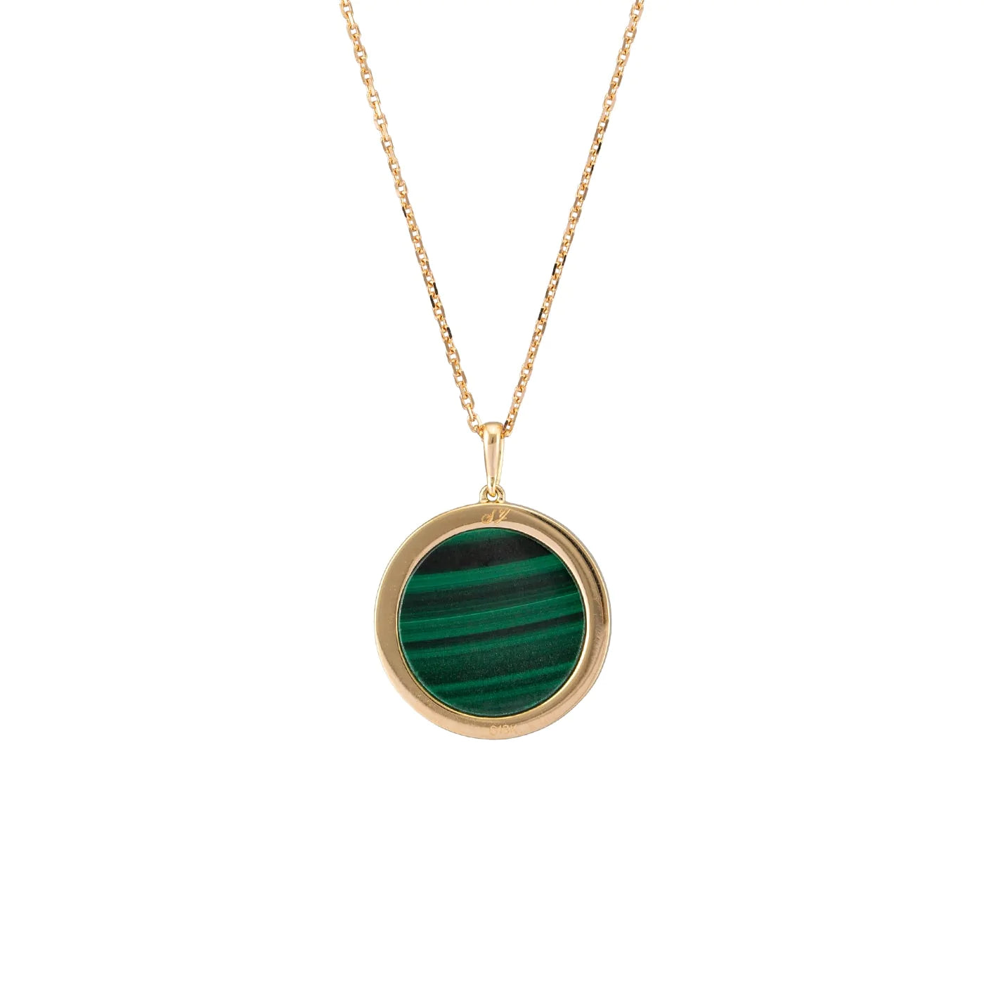 Divine Grace Pendant - 18kt Yellow Gold with Malachite