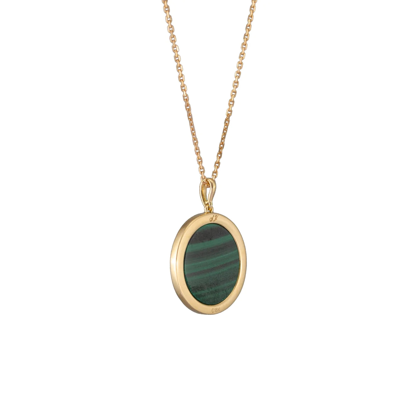 Divine Grace Pendant - 18kt Yellow Gold with Malachite