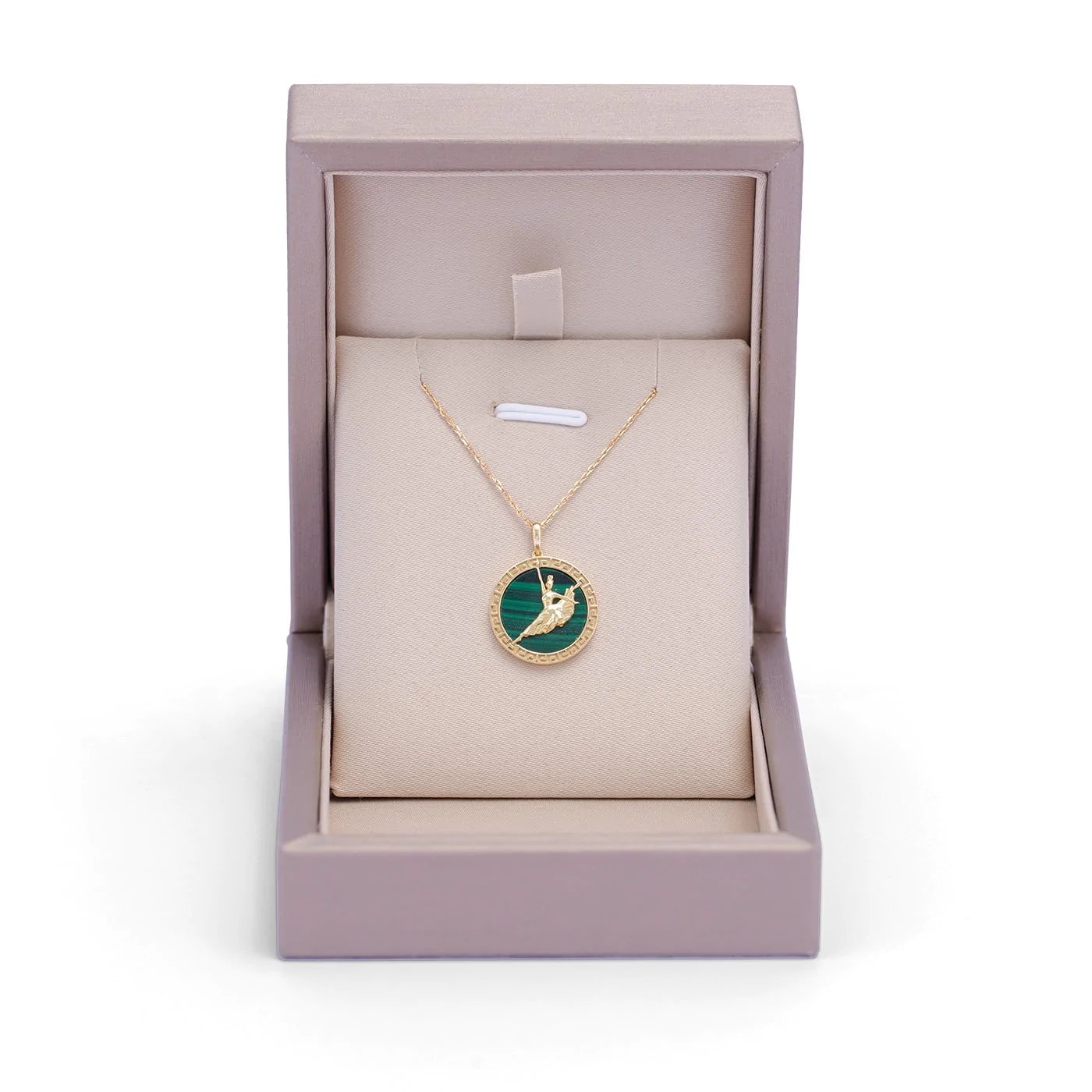 Divine Grace Pendant - 18kt Yellow Gold with Malachite