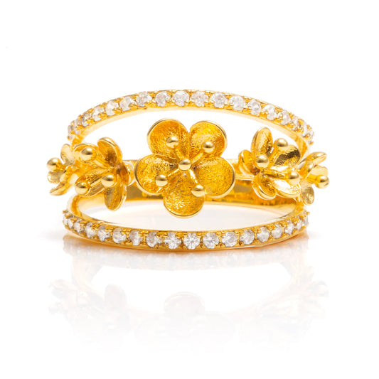 Plum Blossom Ring - Gold Size 8