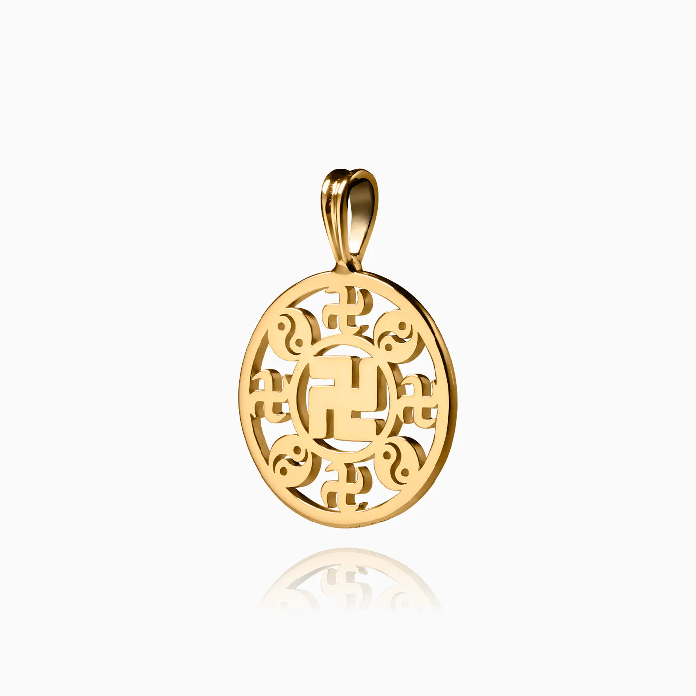 Falun Pendant - 24kt Yellow Gold 17mm with 18kt Yellow Gold Chain