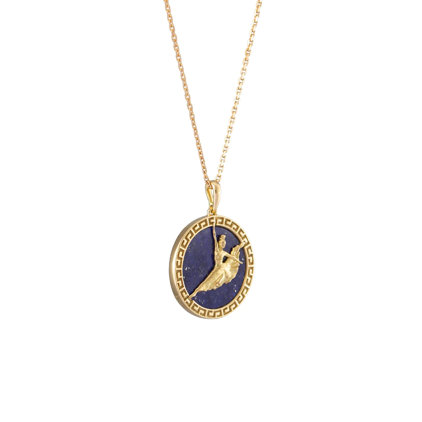 Divine Grace  Pendant - 18kt Yellow Gold with Lapis