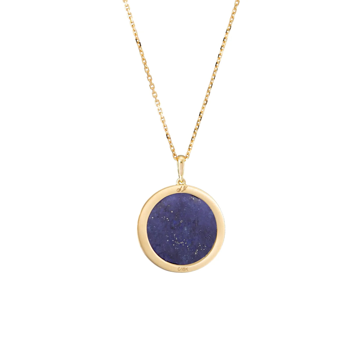 Divine Grace  Pendant - 18kt Yellow Gold with Lapis