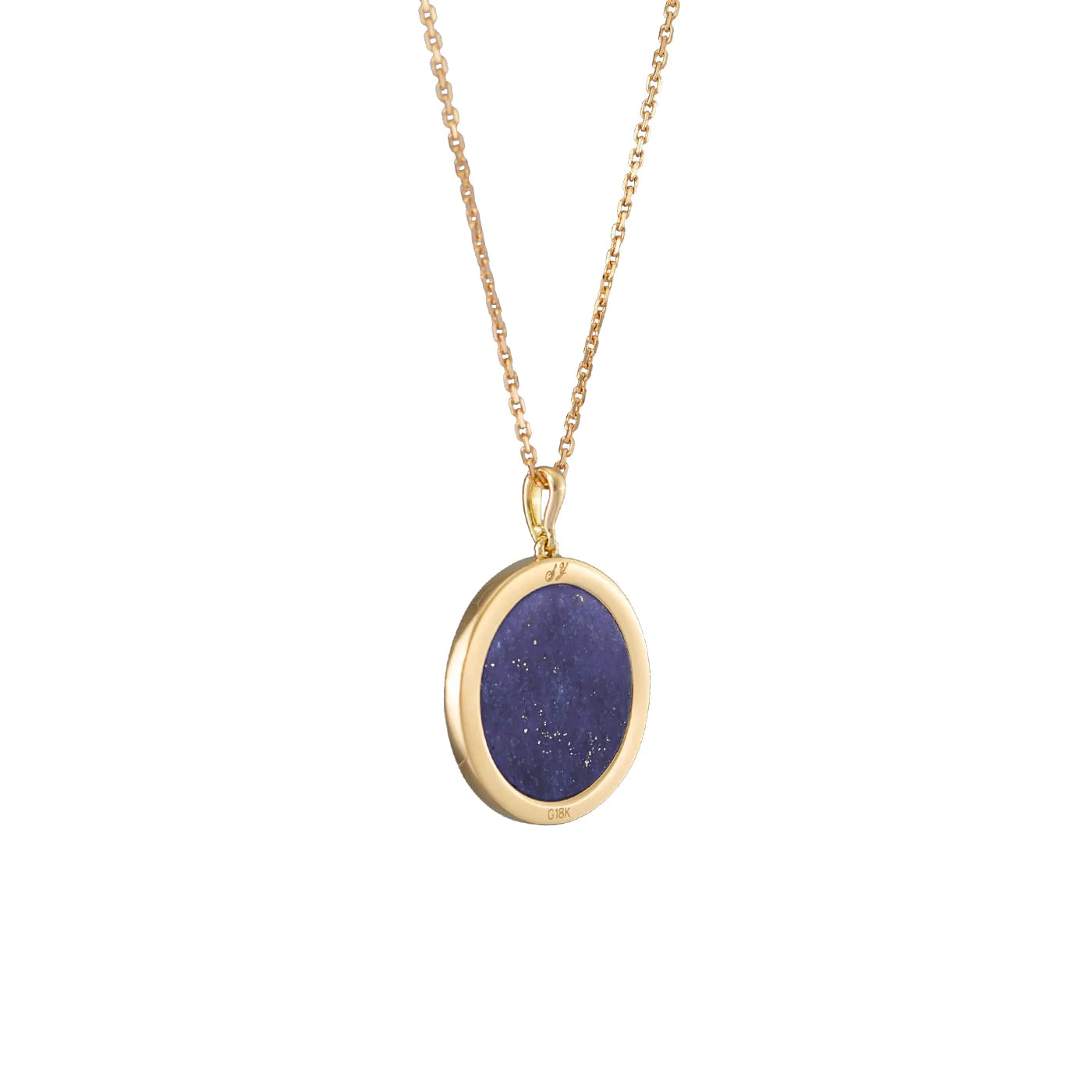 Divine Grace  Pendant - 18kt Yellow Gold with Lapis