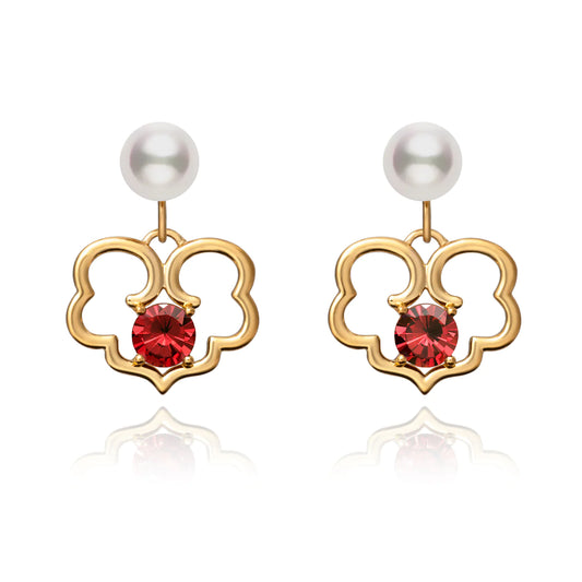 The Timeless Blessings Earrings  18kt Yellow Gold with Spessartite Garnet