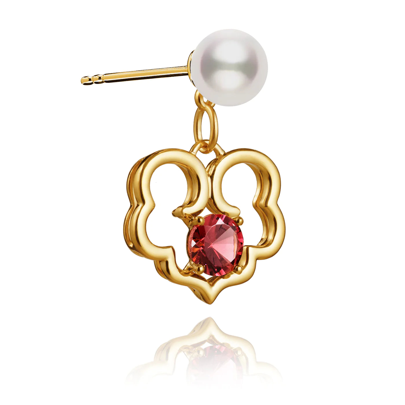 The Timeless Blessings Earrings  18kt Yellow Gold with Spessartite Garnet