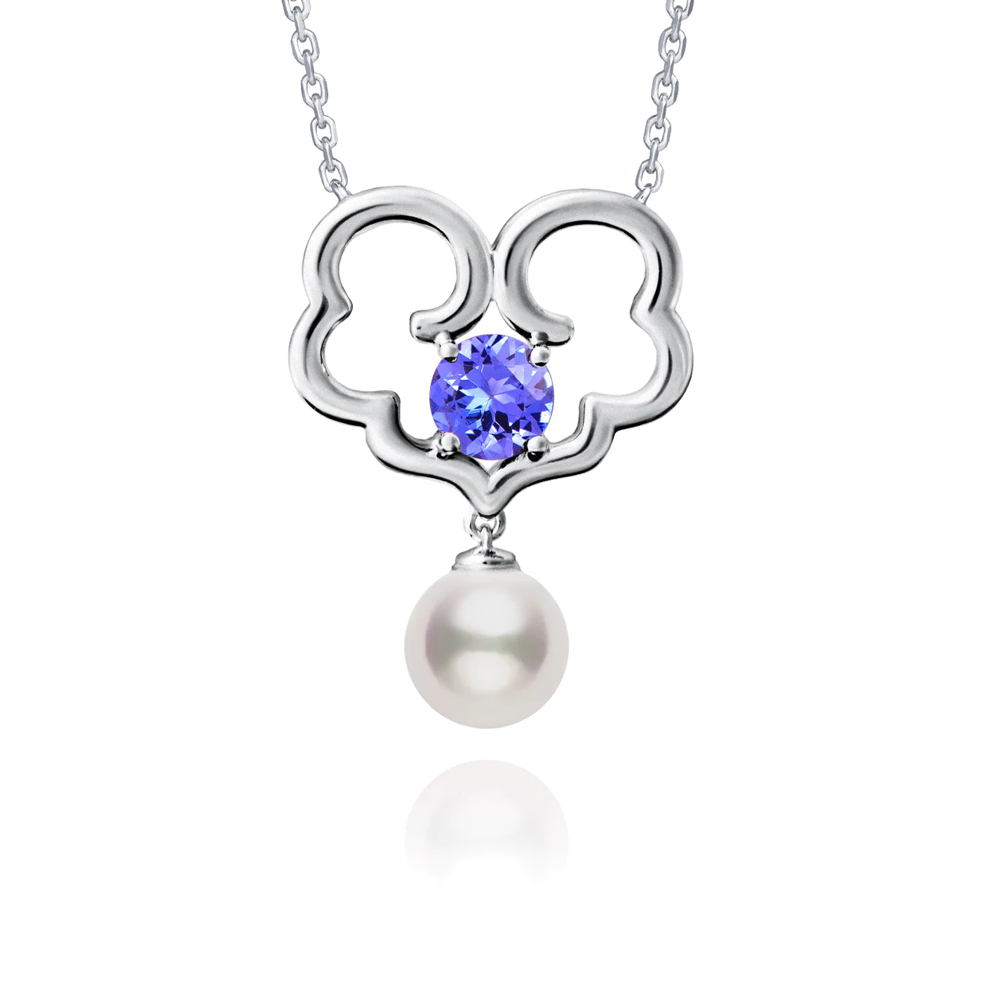 The Timeless Blessings Necklace  18kt White Gold with Tanzanite