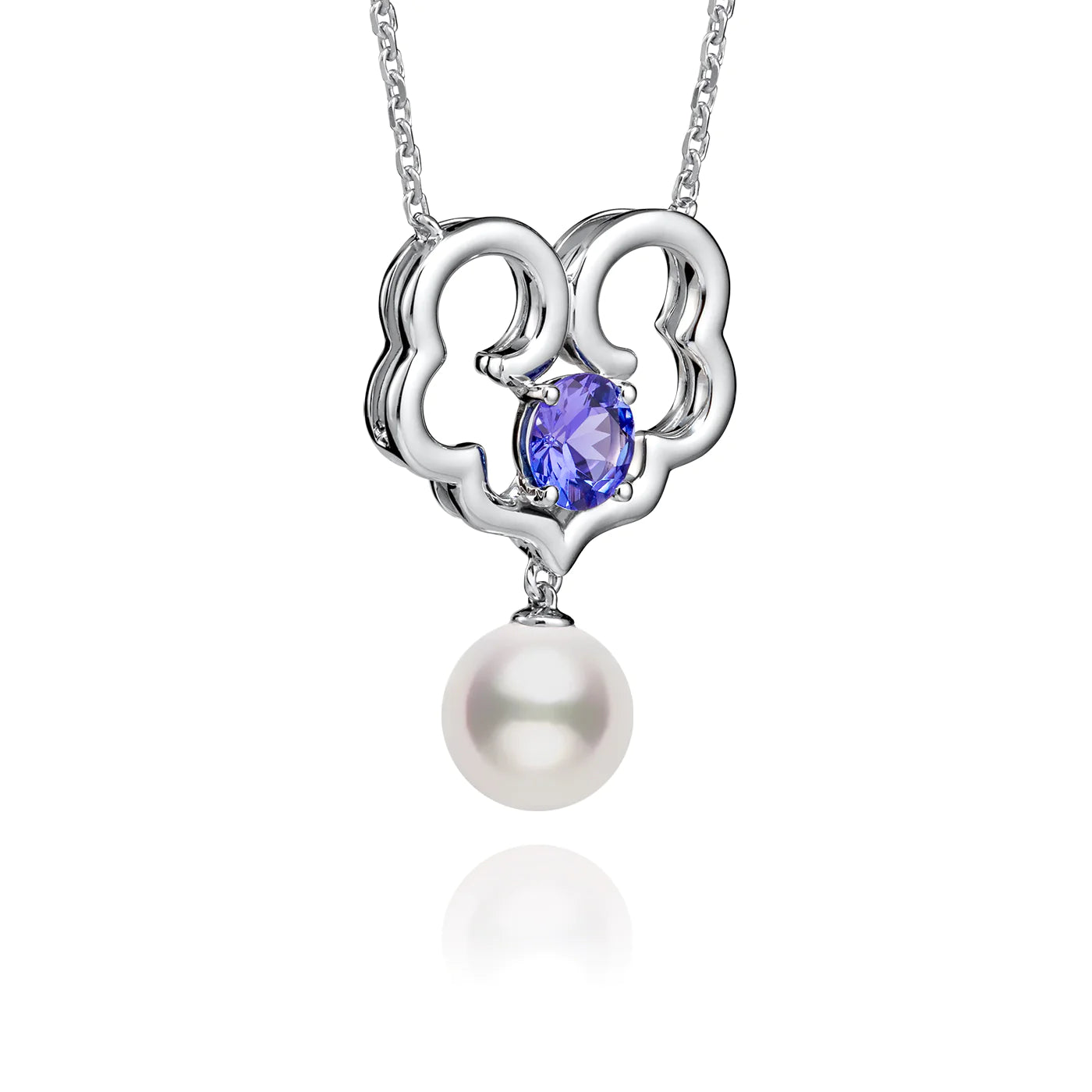 The Timeless Blessings Necklace  18kt White Gold with Tanzanite